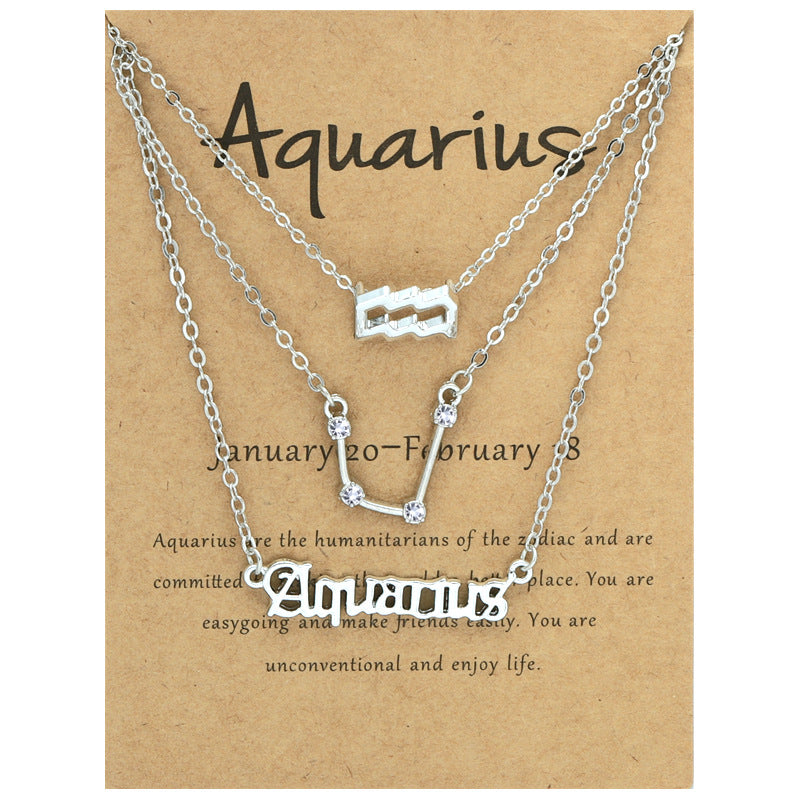 Zodiac Necklace Set with Diamond Accents