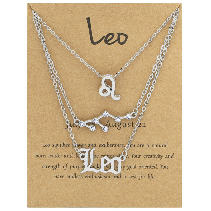 Zodiac Necklace Set with Diamond Accents