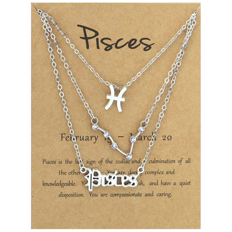 Zodiac Necklace Set with Diamond Accents