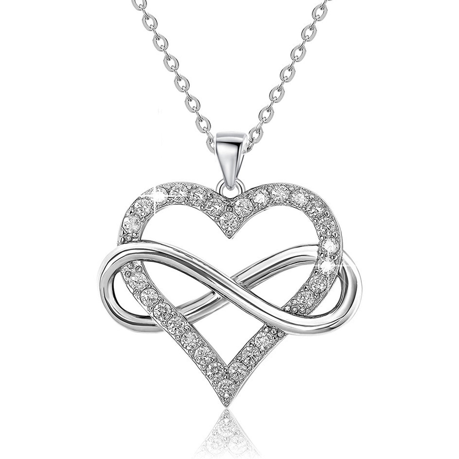 Heart & Infinity Titanium Steel Necklace