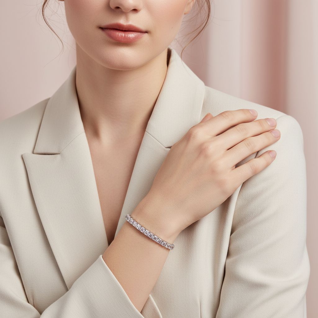 Adjustable Moissanite Tennis Bracelet - Sterling Silver