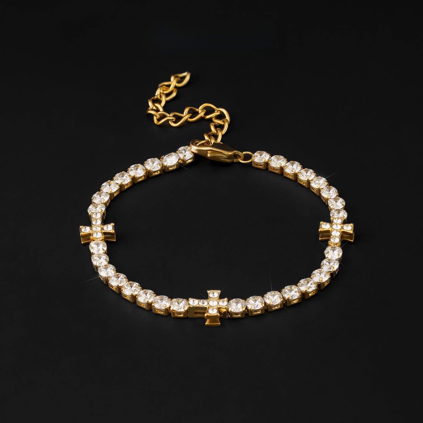 Cross Tennis Bracelet