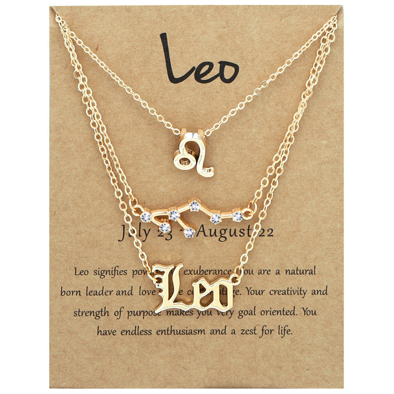 Zodiac Necklace Set with Diamond Accents