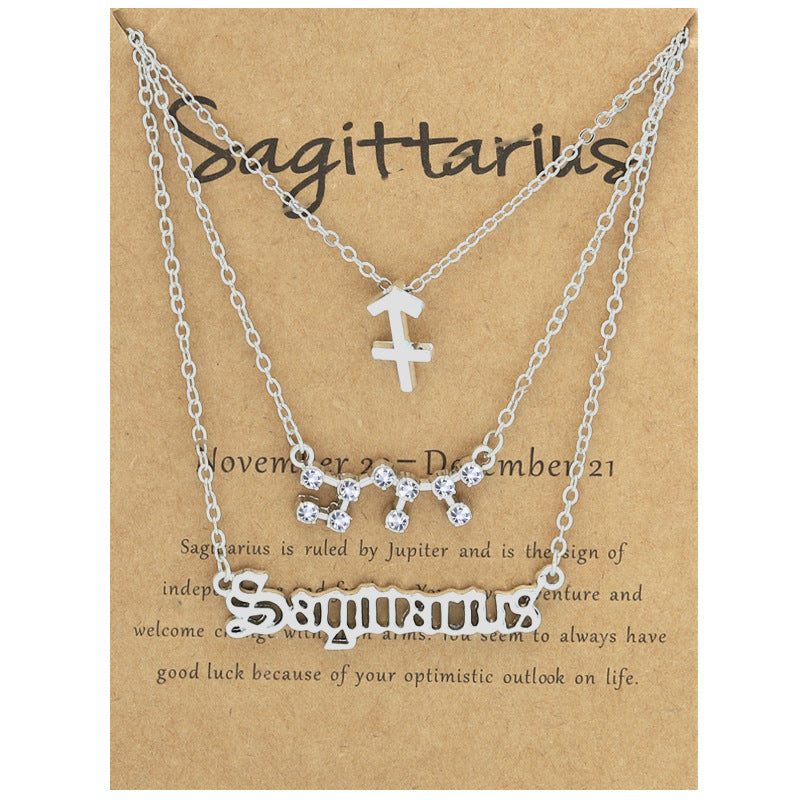 Zodiac Necklace Set with Diamond Accents
