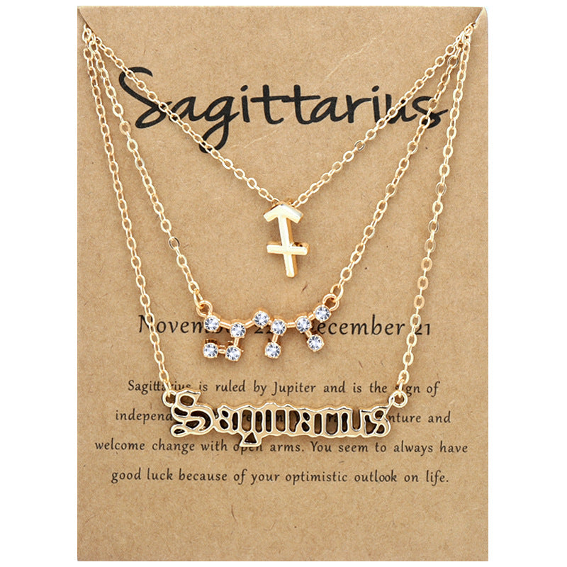 Zodiac Necklace Set with Diamond Accents