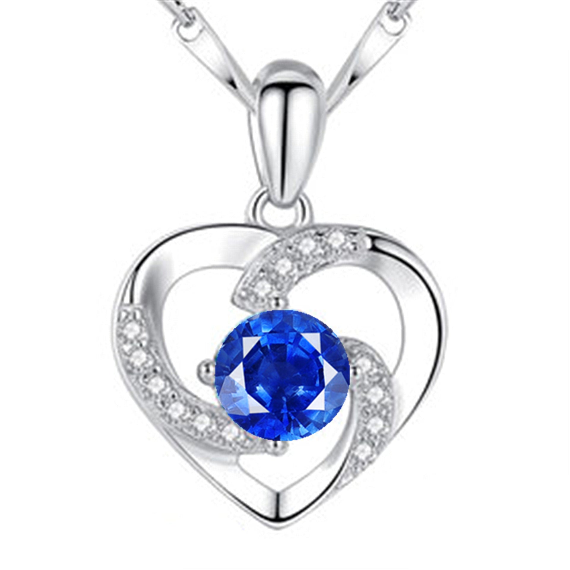 Heart-Shaped Zircon Pendant Necklace
