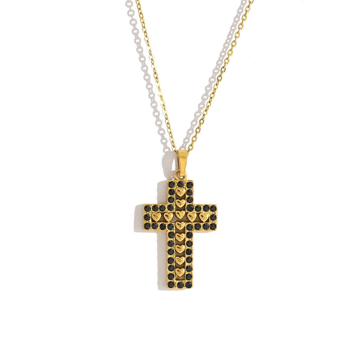 18K Gold Diamond Cross Necklace
