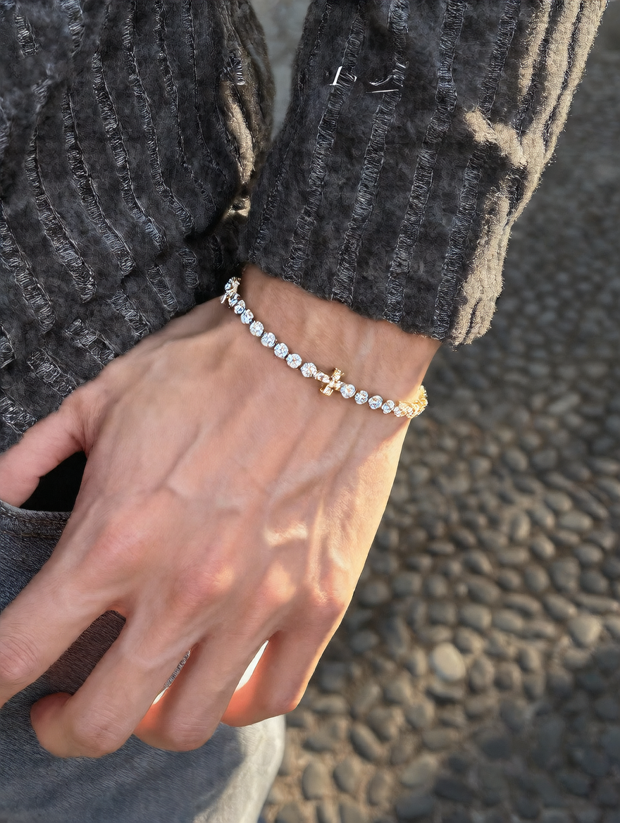 Cross Tennis Bracelet