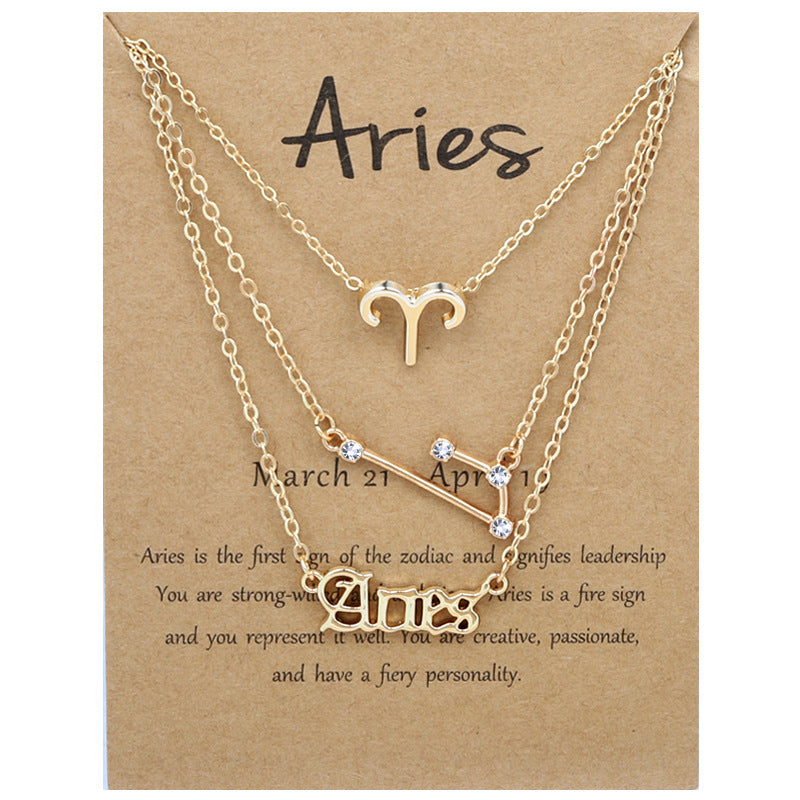 Zodiac Necklace Set with Diamond Accents