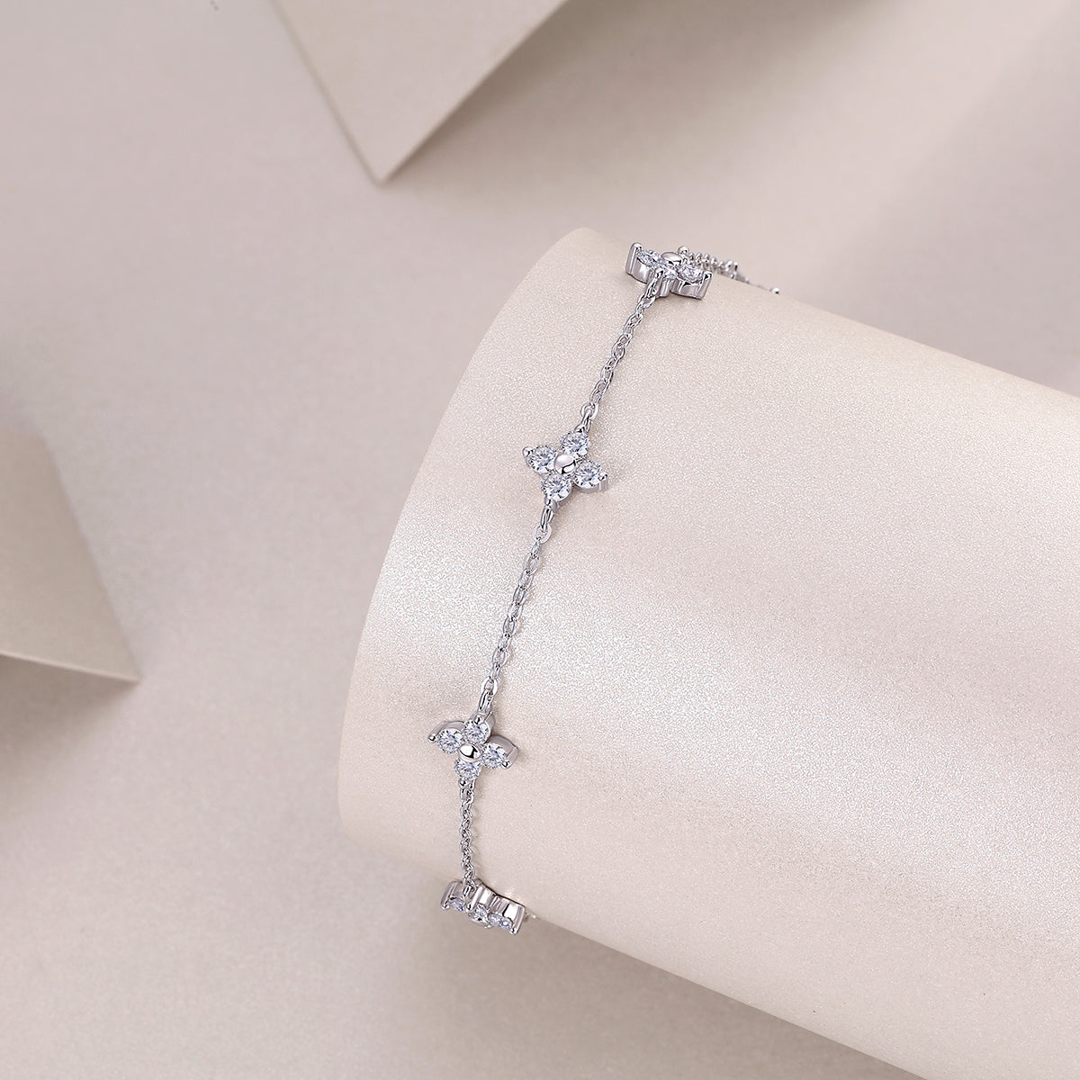 Silver Bracelet Electroplated with Platinum
