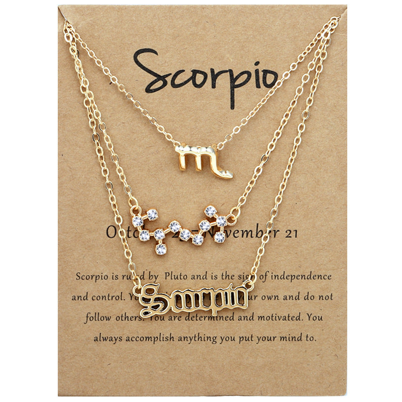 Zodiac Necklace Set with Diamond Accents