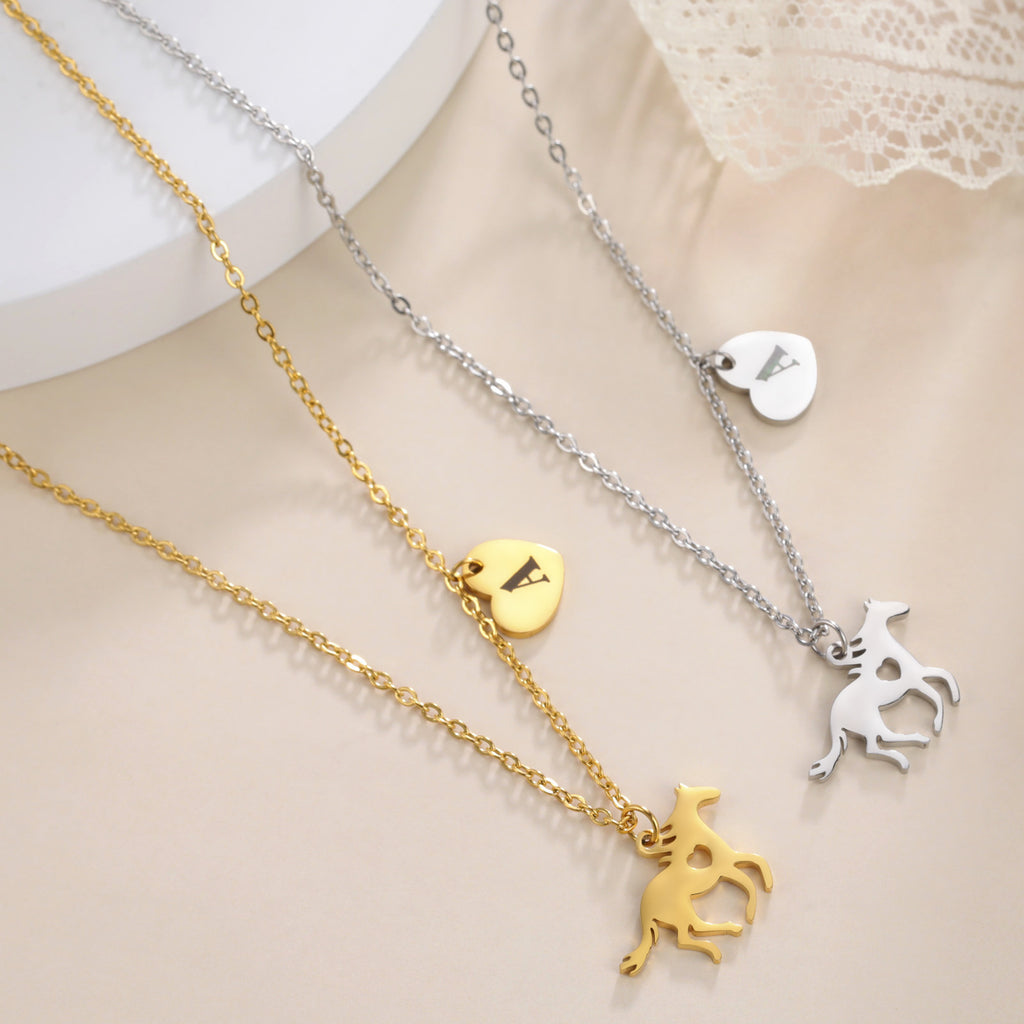 Titanium Heart Pony Necklace