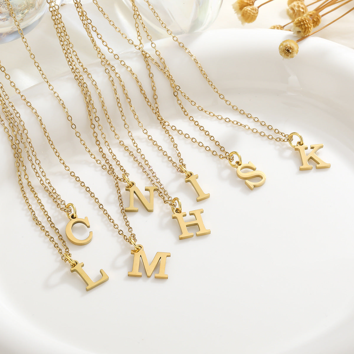 Gold & Silver-Plated Alphabet Necklace