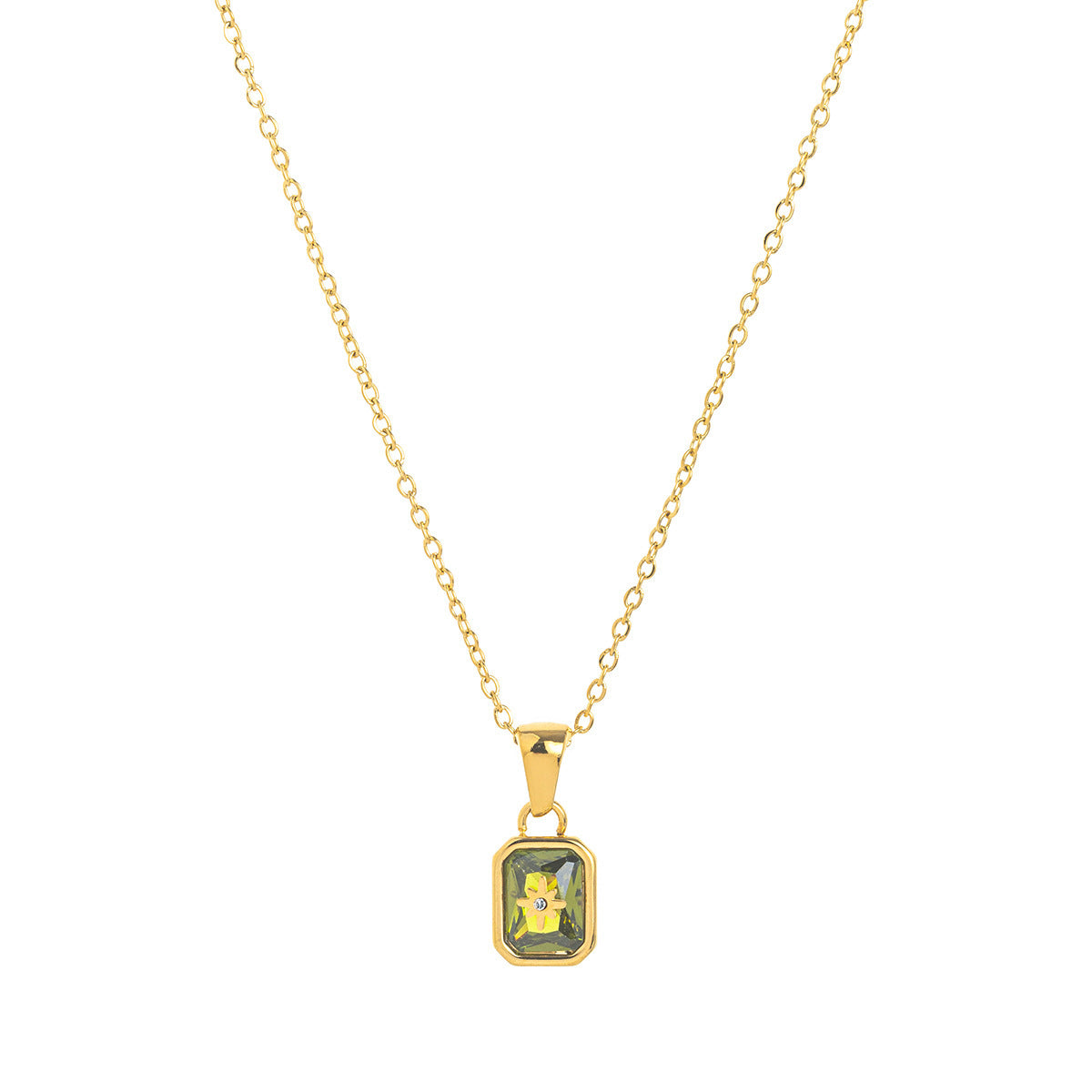 18K Gold-Plated Birthstone Crystal Necklace