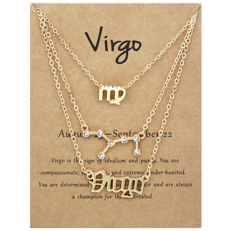 Zodiac Necklace Set with Diamond Accents