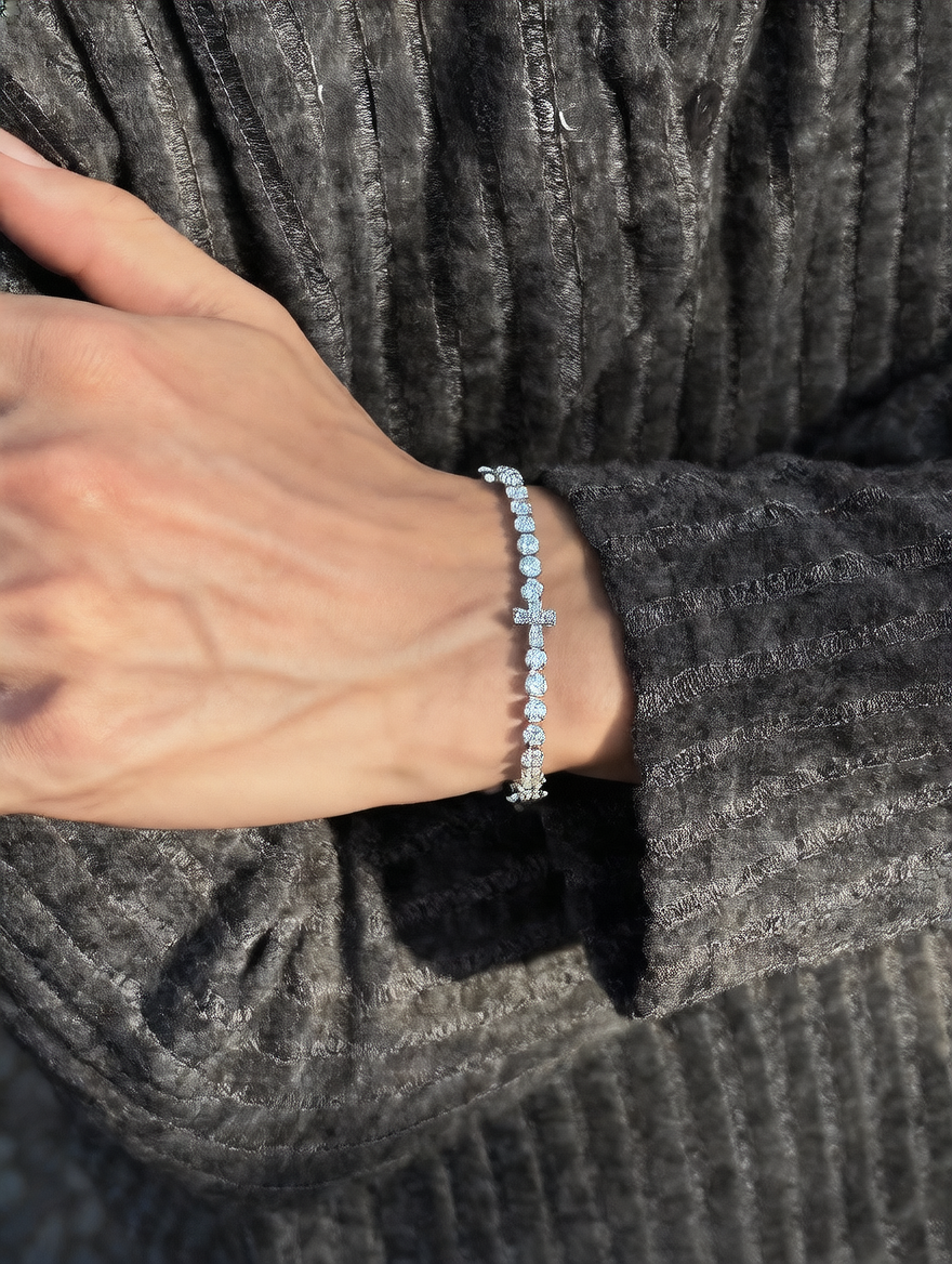 Cross Tennis Bracelet