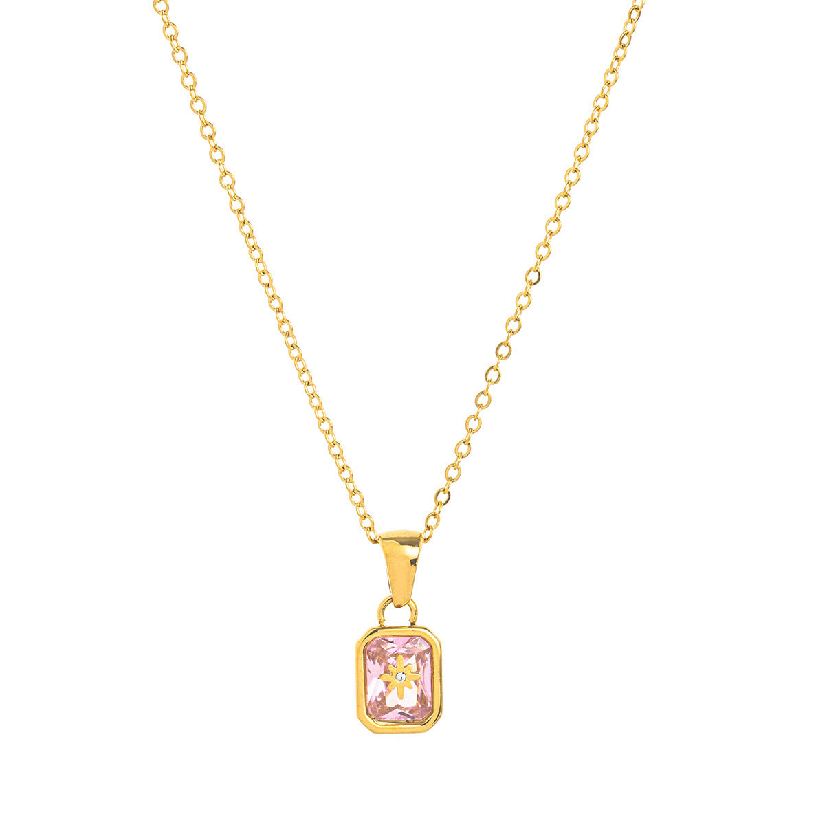 18K Gold-Plated Birthstone Crystal Necklace