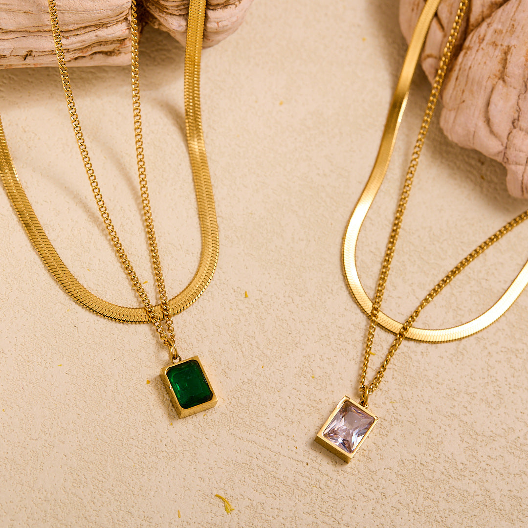 Double Layer Geometric Necklace