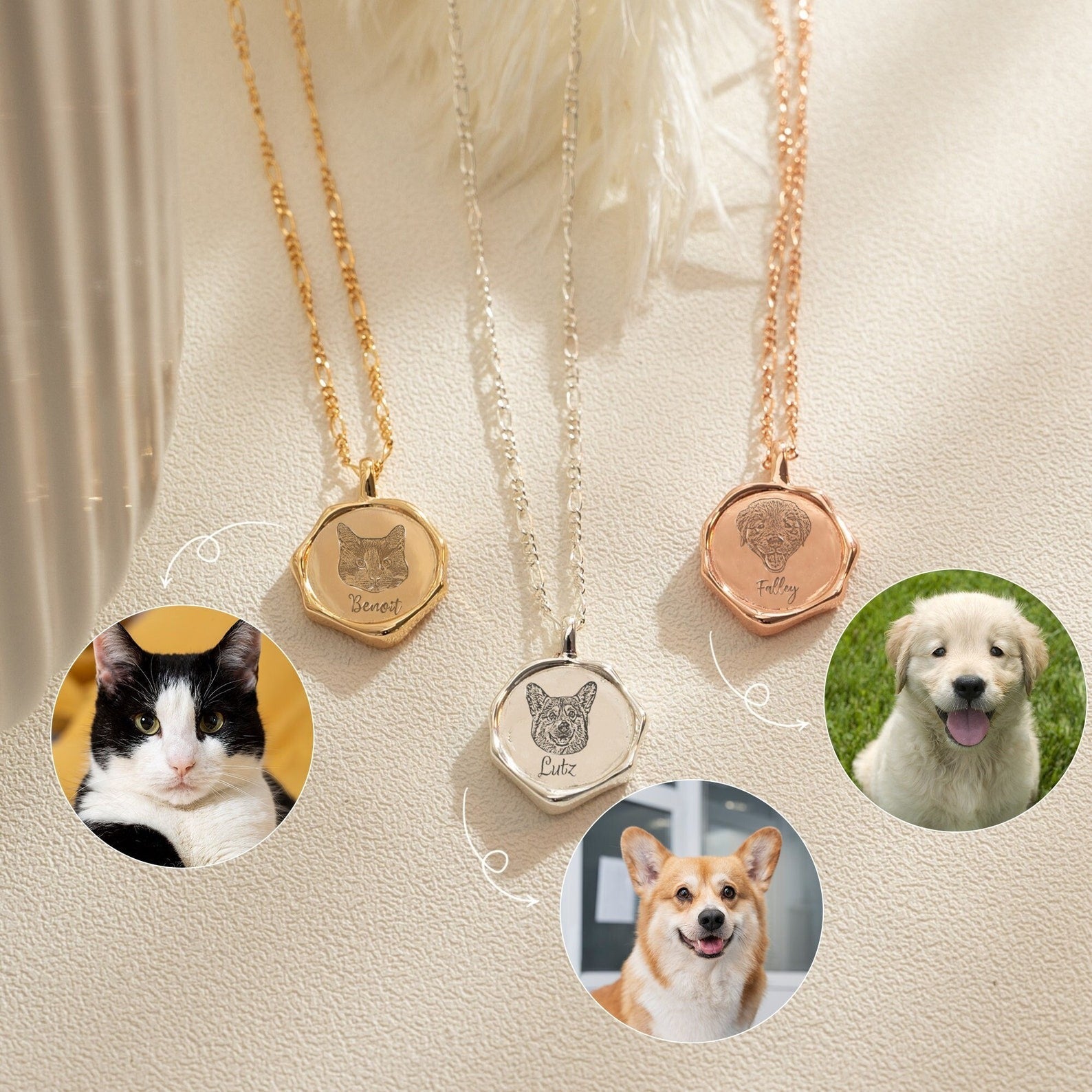 Engraved Pet Pendant Necklace
