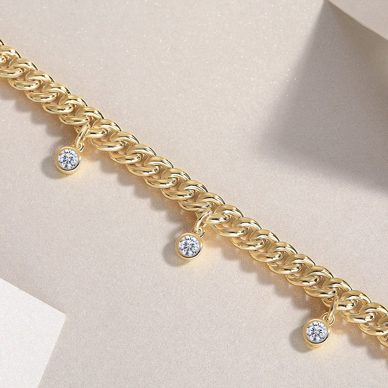 Gold-Plated Moissanite Bracelet