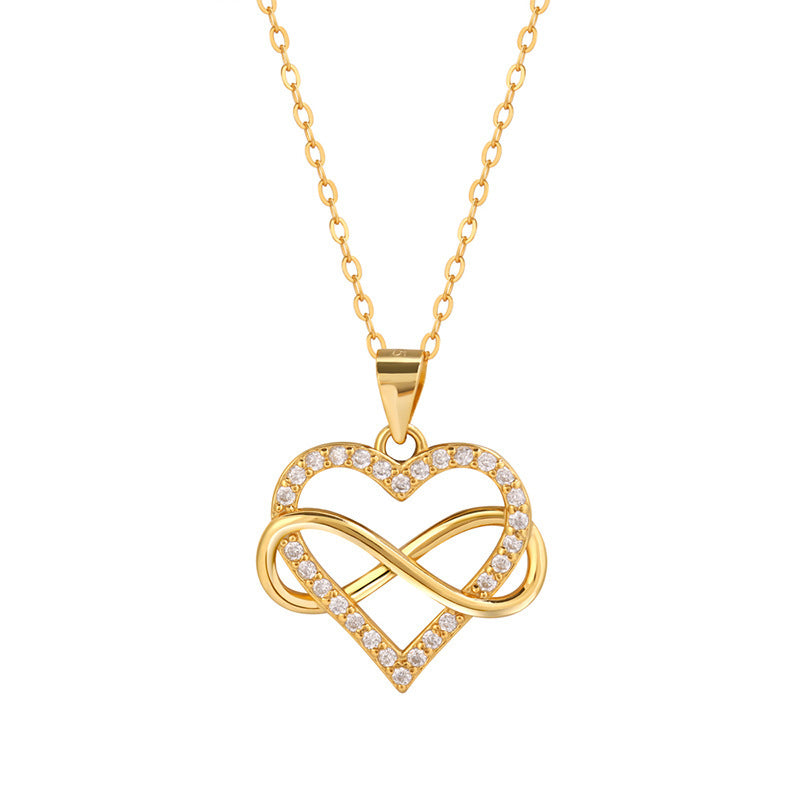 Heart & Infinity Titanium Steel Necklace