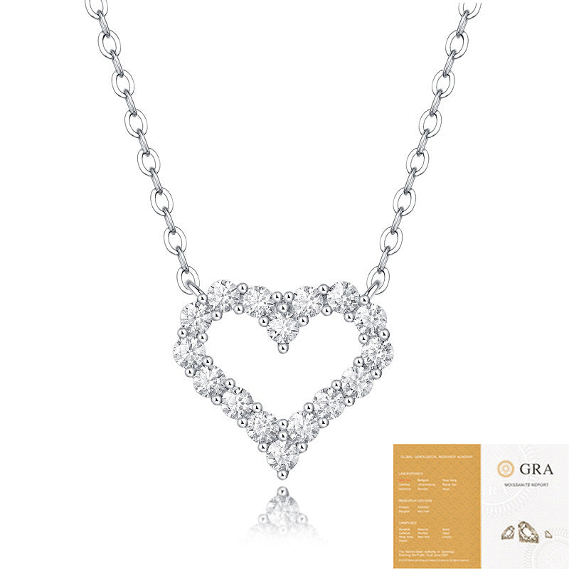 Moissanite Heart Pendant Necklace