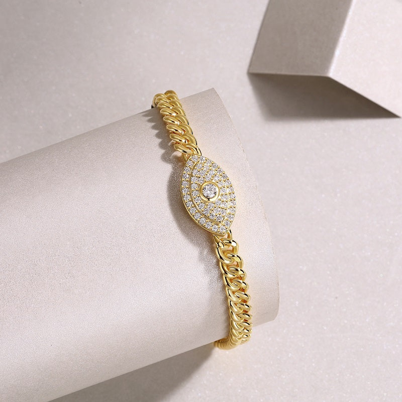 Gold-Plated Moissanite Bracelet (0.1 Carat)