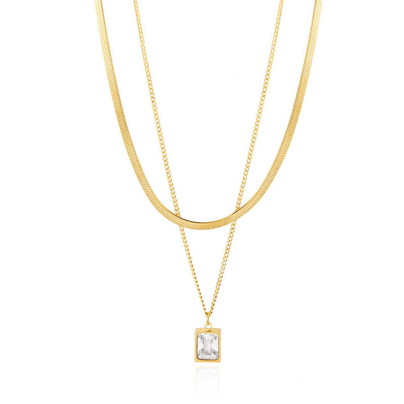 Double Layer Geometric Necklace
