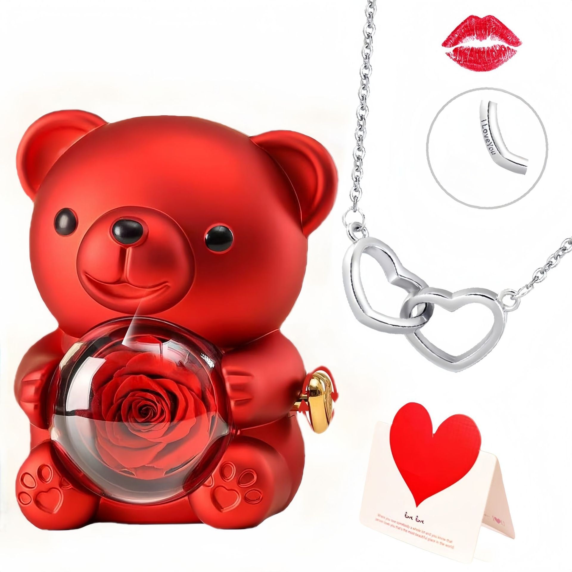 Double Heart Titanium Necklace