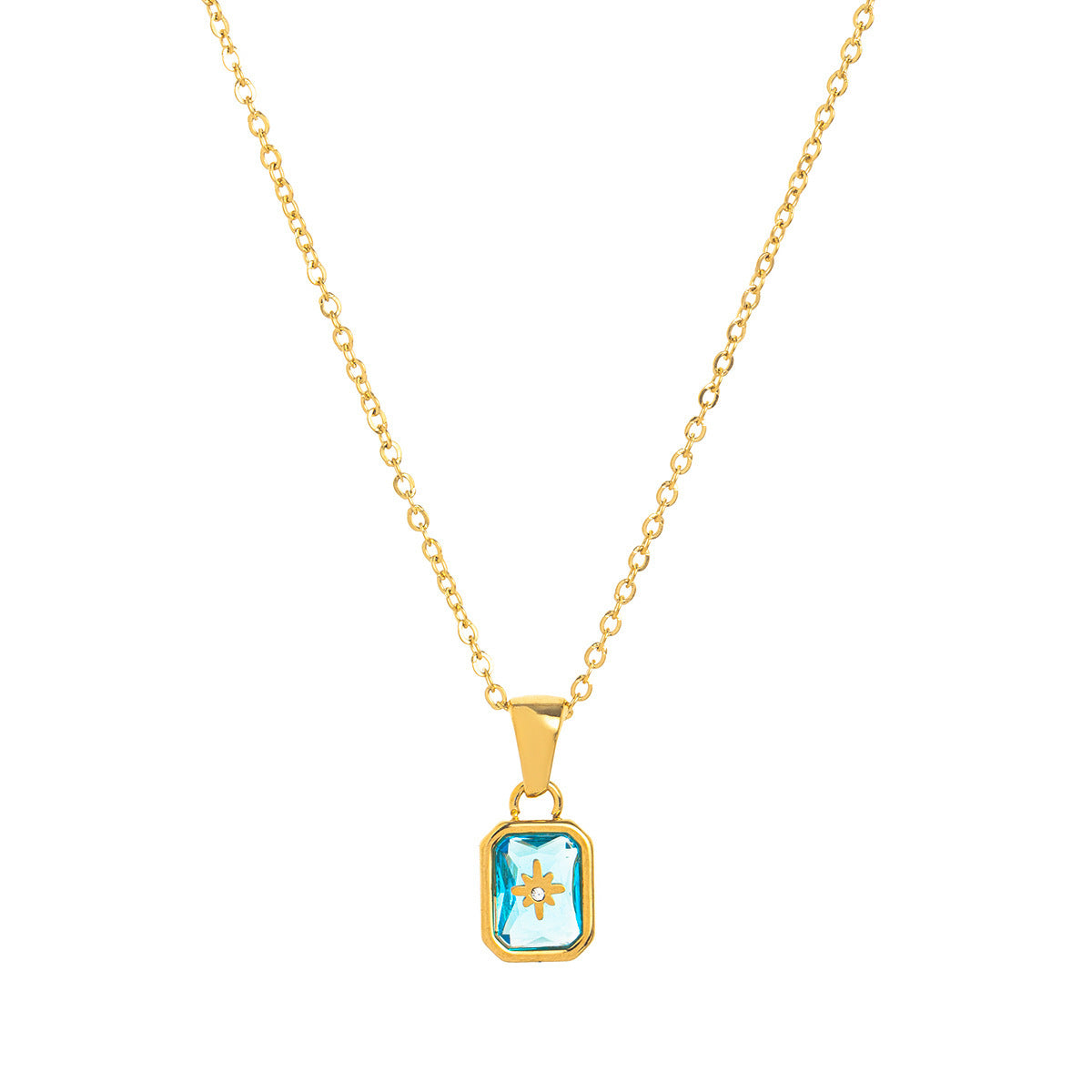 18K Gold-Plated Birthstone Crystal Necklace