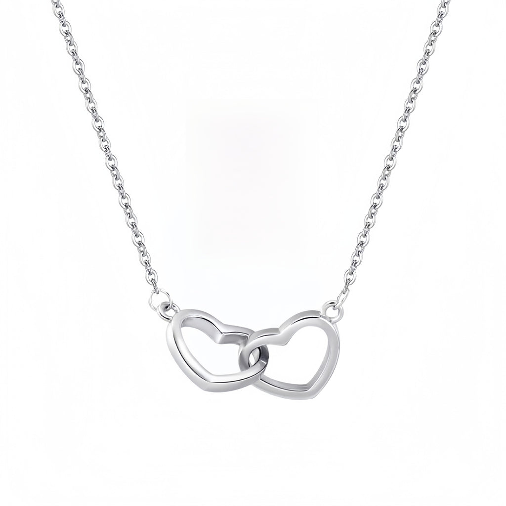 Double Heart Titanium Necklace