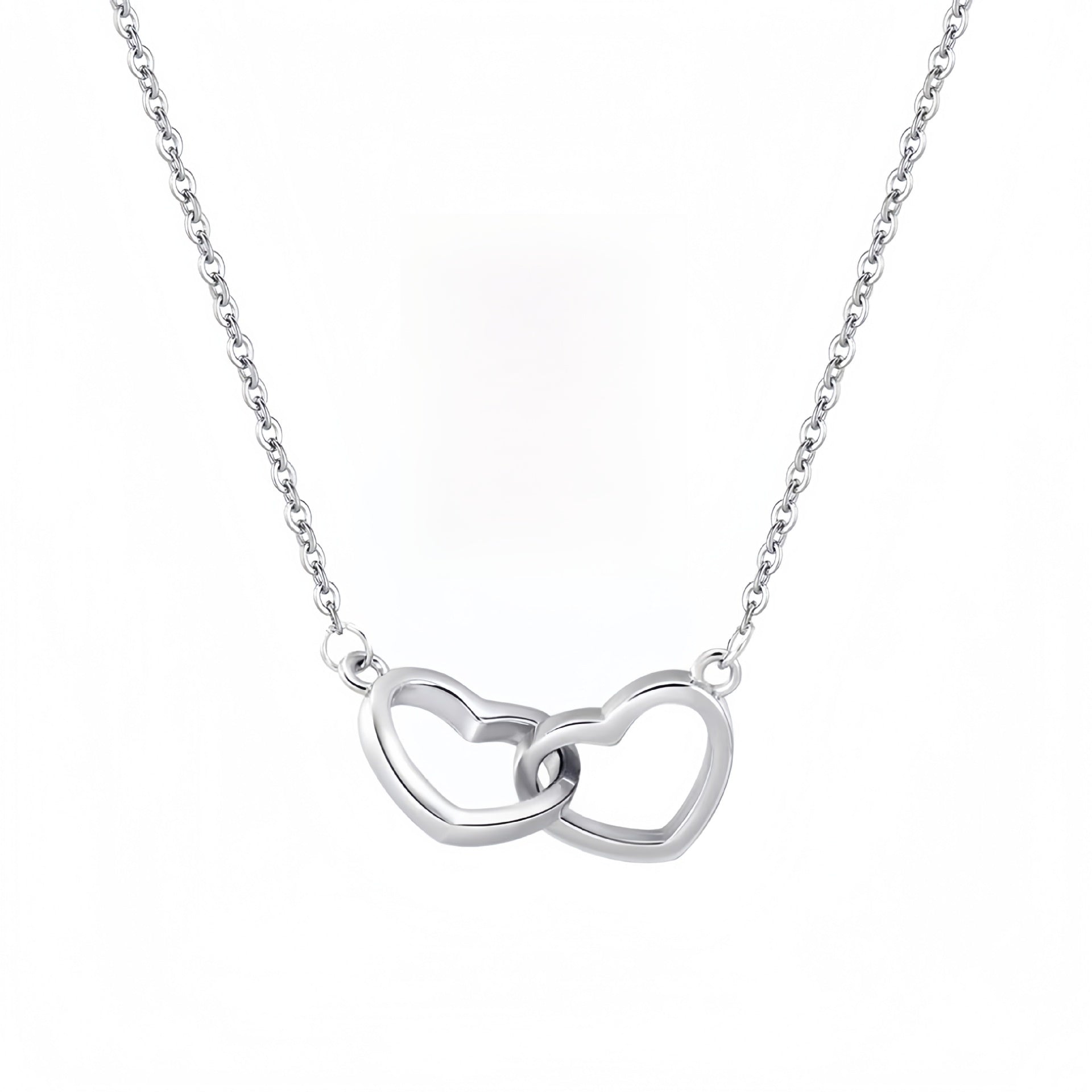 Double Heart Titanium Necklace