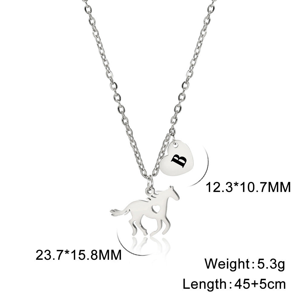 Titanium Heart Pony Necklace