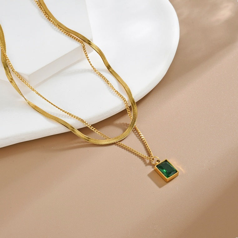 Double Layer Geometric Necklace