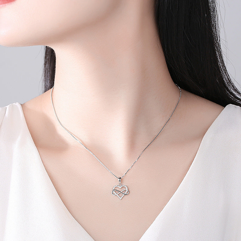 Heart & Infinity Titanium Steel Necklace