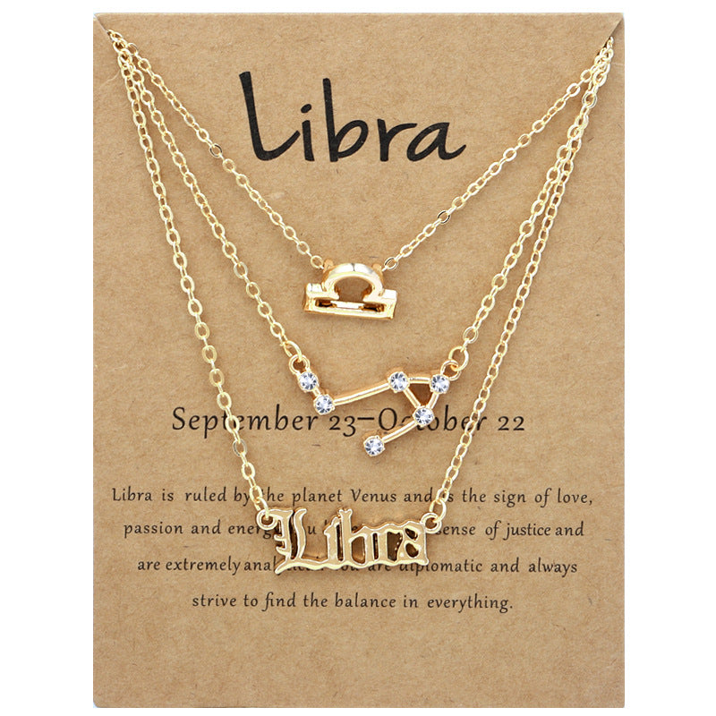 Zodiac Necklace Set with Diamond Accents